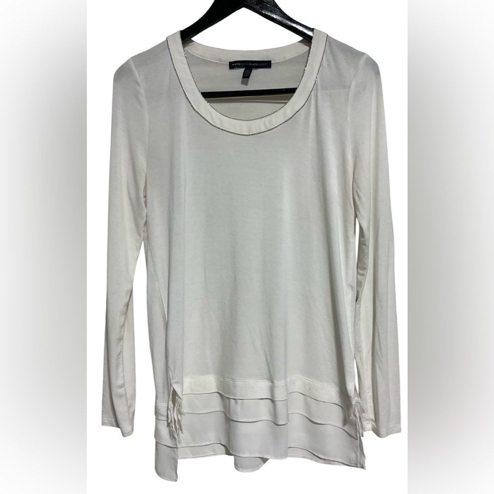 White House Black Market Cream Long Sleeve Tunic In Women’s Size S